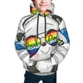 thumbnail image 5 of Kll Unisex Kids Boys Girls Hooded Pocket Pullover Hoodies-Panda With Sun Glasses, 5 of 9