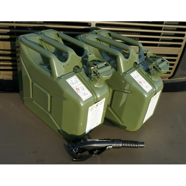 NATO Swiss Army Gas Jerry Can 10 Liter Set of 2 Military steel 2.5 Gal