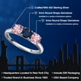 thumbnail image 2 of Gem Stone King 925 Sterling Silver Blue Sapphire and Pink Lab Grown Diamond Engagement Ring for Women | 1.60 Cttw | Round 5MM | Gemstone September Birthstone | Size 8, 2 of 6
