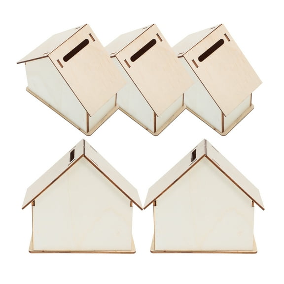 FOLOYORI 5Pcs Paintable Banks for Kids in Beige Shape