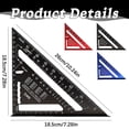 thumbnail image 3 of Carpenter Square, Aluminum Alloy Rafter Square, Sae & Metric Dual Scale Carpenter Measuring Layout Tool, 0-90° Protractor Cast Triangle Ruler Protractor for Woodworking Carpentry, 3 of 9
