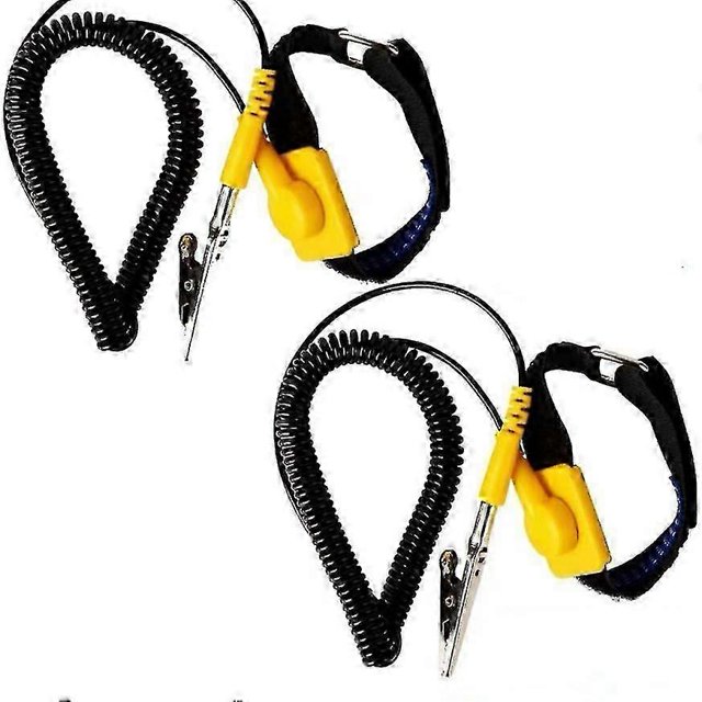 2 Pcs Anti Static Wrist Strap ESD Grounding Electricity Discharge Band Bracelet