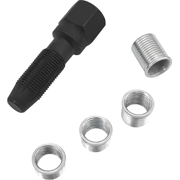 5pcs Spark Plug Thread Repair Kit M14 x 1.25, Cylinder Head Rethreading Kit, Spark Plug Reamer, 14mm Cylinder Thread Repair Tool
