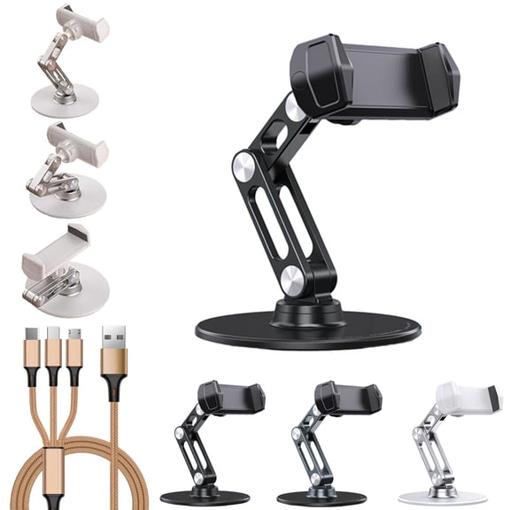 STYU Phone Stand, Cell Phone Stand for Desk, Adjustable Height and Angle Phone Stand, for Desk, Bed, Treadmill, Home & in-Flight Airplane Travel Accessories (2Pcs-B)