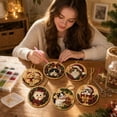 thumbnail image 6 of Wooden Christmas Ornaments DIY Pearl Art Kits for Adults, 5D Diamond Baubles Hanging Set with Gems and Special-Shaped Beads, Complete Festive Decor Craft with Jute Twine for Holiday Tree Decorations, 6 of 7