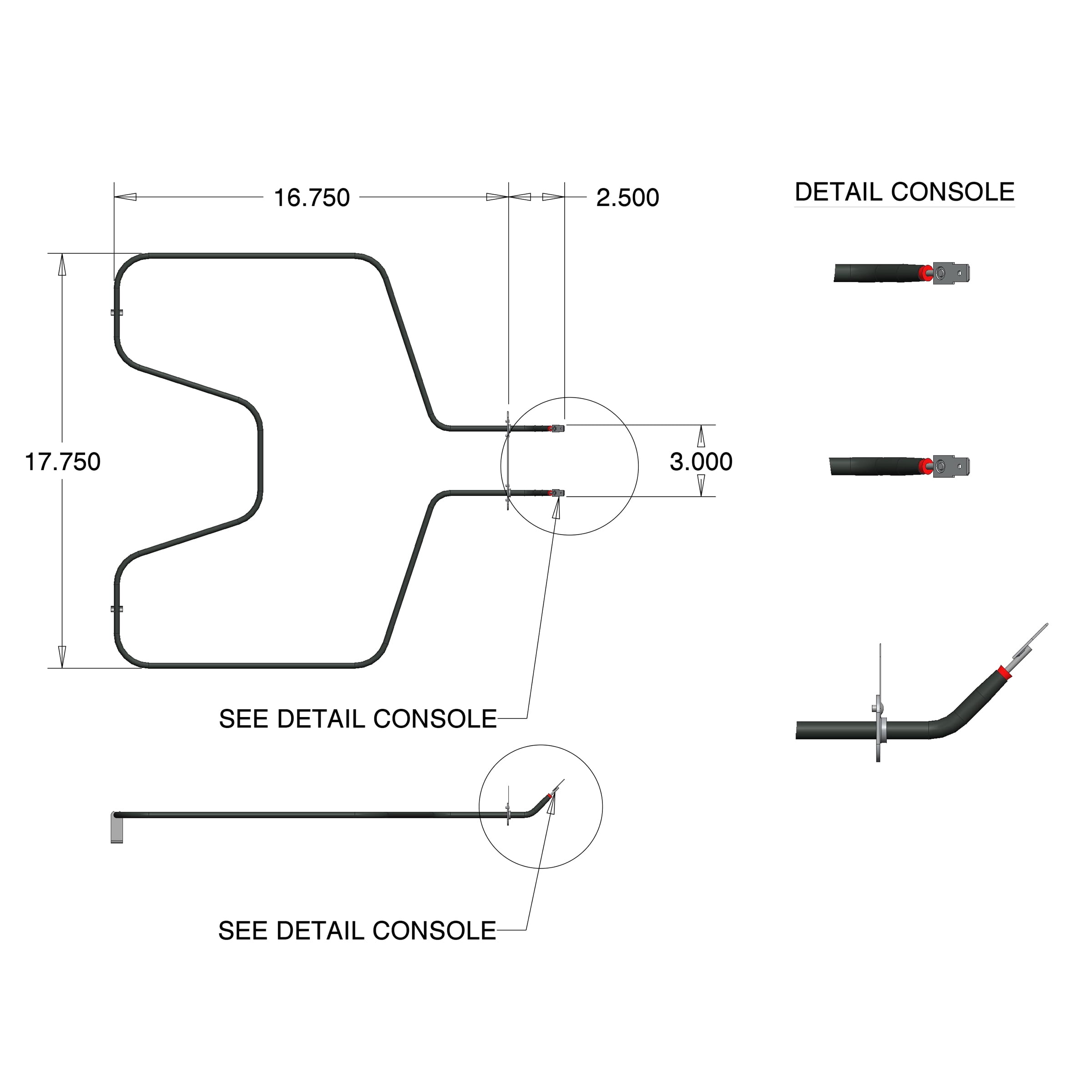 Range Kleen 7528 Bake Element Item for GE, Hotpoint (2585 W, 240 V)