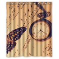 thumbnail image 1 of ARTJIA Staff Pocket Watch Note Waterproof Bathroom Fabric Shower Curtain 60x72 inches, 1 of 1