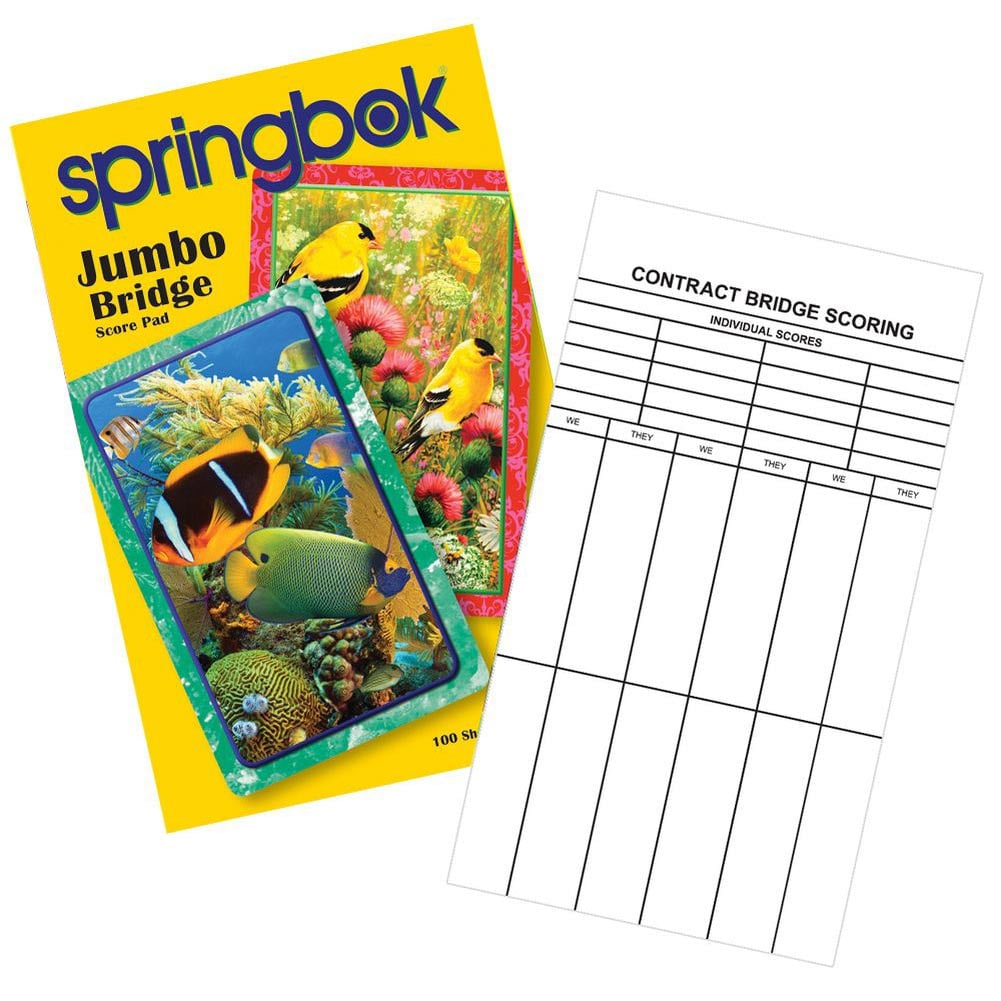 Springbok Goldfinch Jumbo Print Playing Card Score Pad 100 Sheets ...