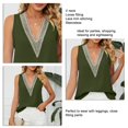 thumbnail image 3 of Camiseta sin mangas de guipur informal con cuello en V profundo, camiseta sin mangas con ribete de encaje para mujer, verano, 3 of 8