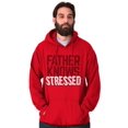 thumbnail image 3 of Funny Father Knows Stressed Pun Men's Big & Tall Graphic Hoodie Brisco Brands 4X, 3 of 5