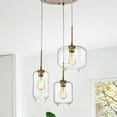 thumbnail image 2 of Ole Satin Gold 3-light Metal Glass Chandelier, 2 of 4