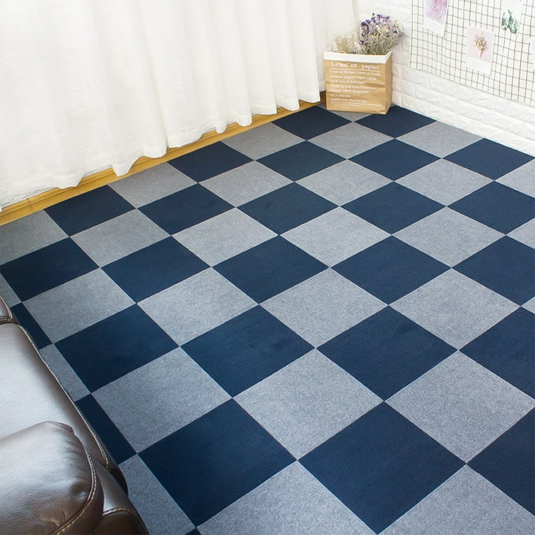 Anminy Self-Adhesive Carpet Tile 12 x 12, 24 Tiles/24 Sq. ft.  Multi-Purpose Peel and Stick Carpet Floor Tile 