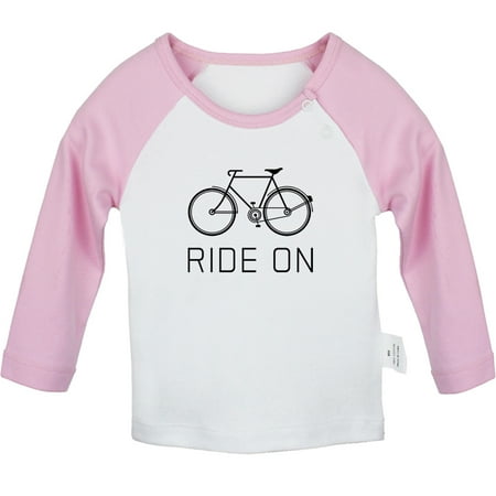 

iDzn Ride On Bike Funny T shirt For Baby Newborn Babies T-shirts Infant Tops 0-24M Kids Graphic Tees Clothing (Long Pink Raglan T-shirt 0-6 Months)