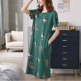 thumbnail image 1 of Pyjamas Imprimés à Manches Courtes pour Femmes Robe Midi Robe de Nuit Ample, 1 of 2