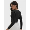thumbnail image 3 of Womens Long Sleeve Shirts Basic Crop Tops Going Out Fall Fashion Slim Fit, 3 of 6