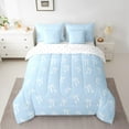 thumbnail image 3 of Castle Fairy Blue Bow 7-Piece Bedding Comforter Set,Cartoon Bowknot King Bedding Sets,Dreamy Princess Ultra Soft Bed Sheets,Ultra Soft Kawaii Room Decoration, 3 of 8