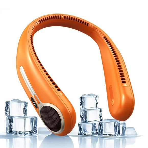 Ventilador de cuello portátil Kinhowly Ventilador de cuello portátil de 6000 mAh, naranja