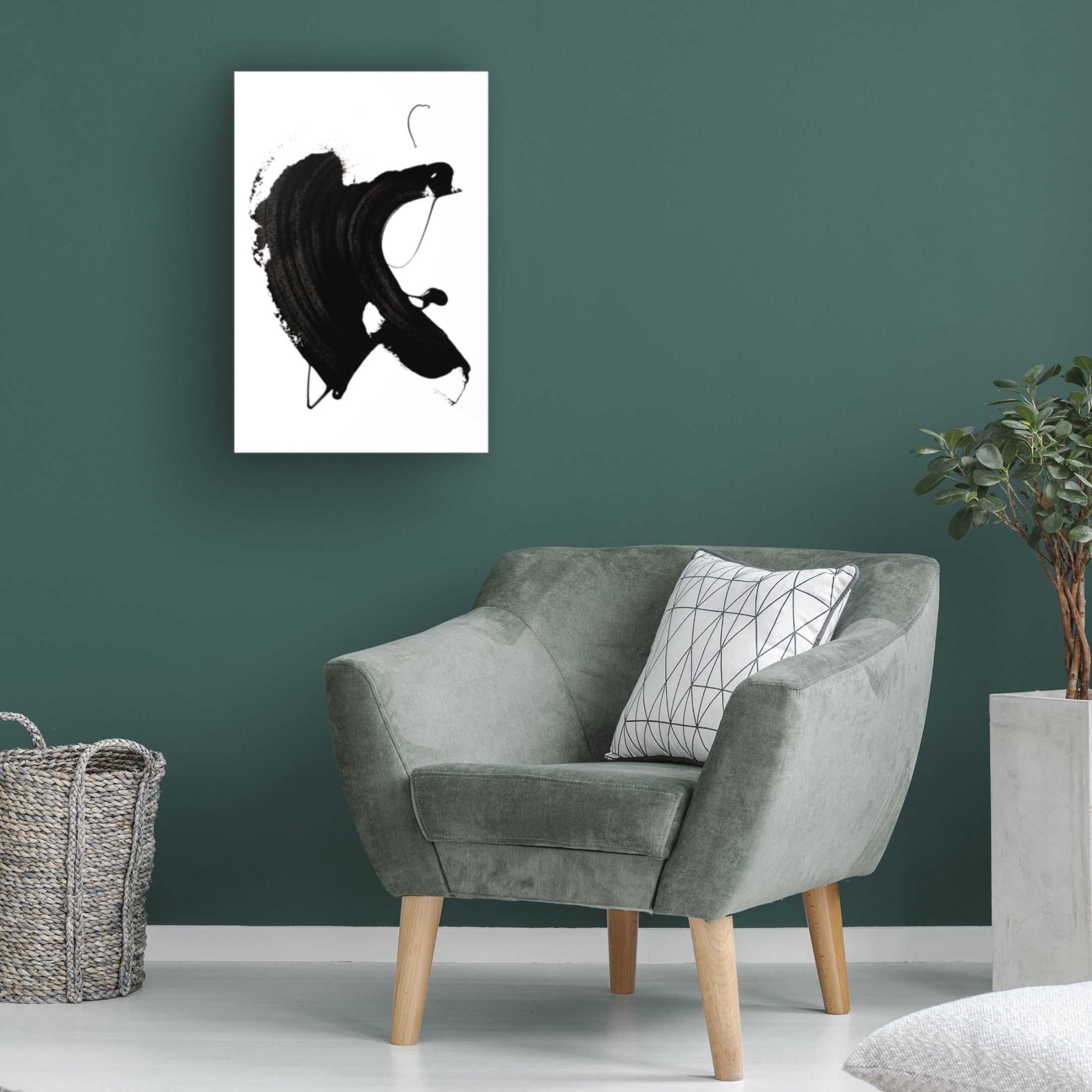 Trademark Fine Art uplusmestudio Black abstract Stroke Canvas Wall Art