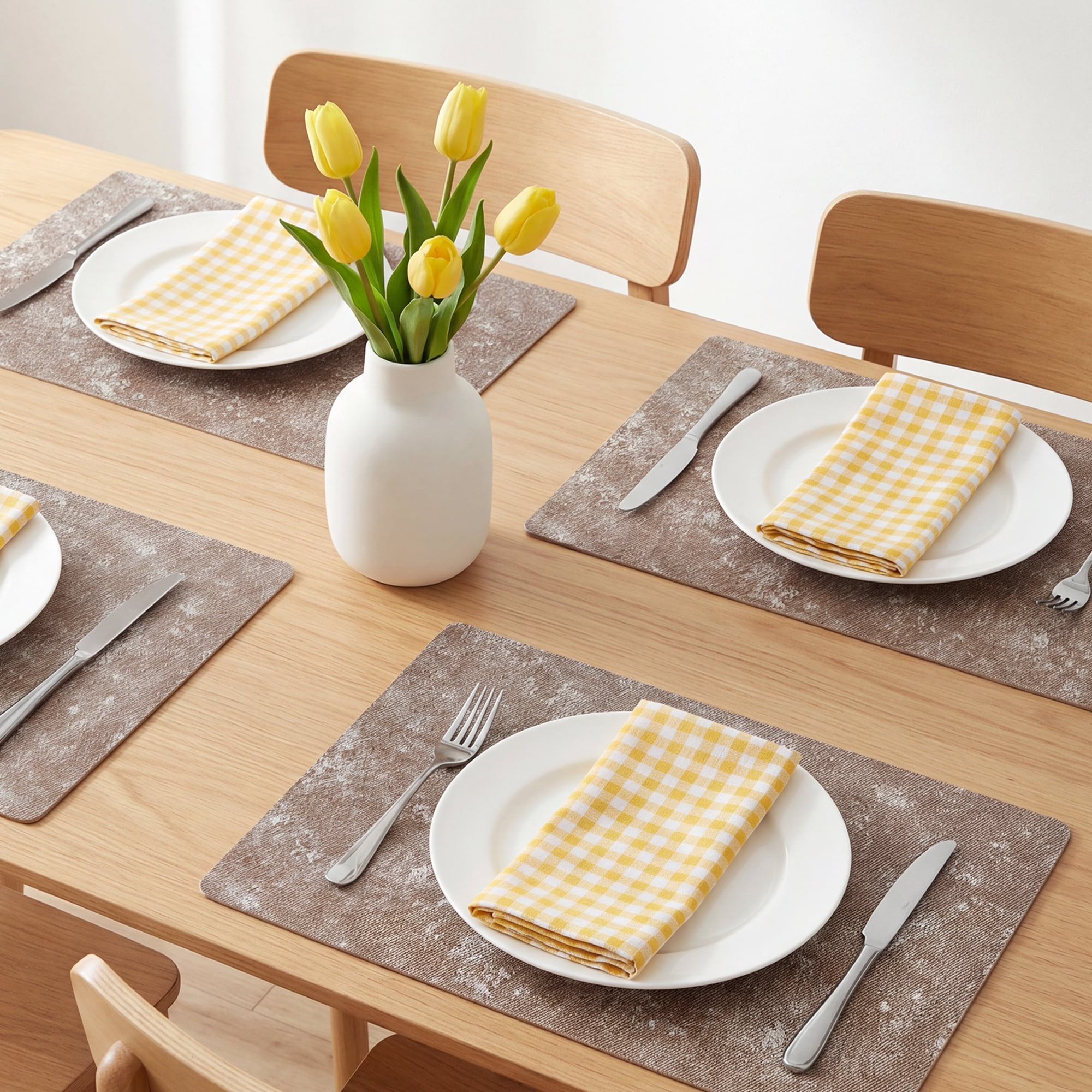 REGALWOVEN Rectangle Placemats Set of 6 Vinyl Placemats for Table Decor Washable Heat Resistant Table Placemats Wipeable Table Mat Bronze 17.7x11.8inch