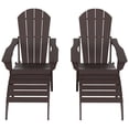 thumbnail image 3 of Polytrends  Laguna Hdpe All Weather Outdoor Patio Foldable Adirondack Chairs With Ottomans (5-Piece Set) Dark Brown, 3 of 4