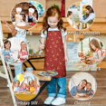 thumbnail image 6 of Red Christmas Golden Reindeer Pattern Kids Aprons for Girls and Boys,Adjustable Neck Strap Toddler Aprons for Kids Cooking Baking, 6 of 7