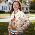 thumbnail image 3 of Uourmeti Flower Funny Capybara Pattern Kids Christmas Hoodies Half Zipper Sweatshirt Pullover Sweatshirts Festive Holiday Wear for Party Celebration Gift Size 9-10, 3 of 7