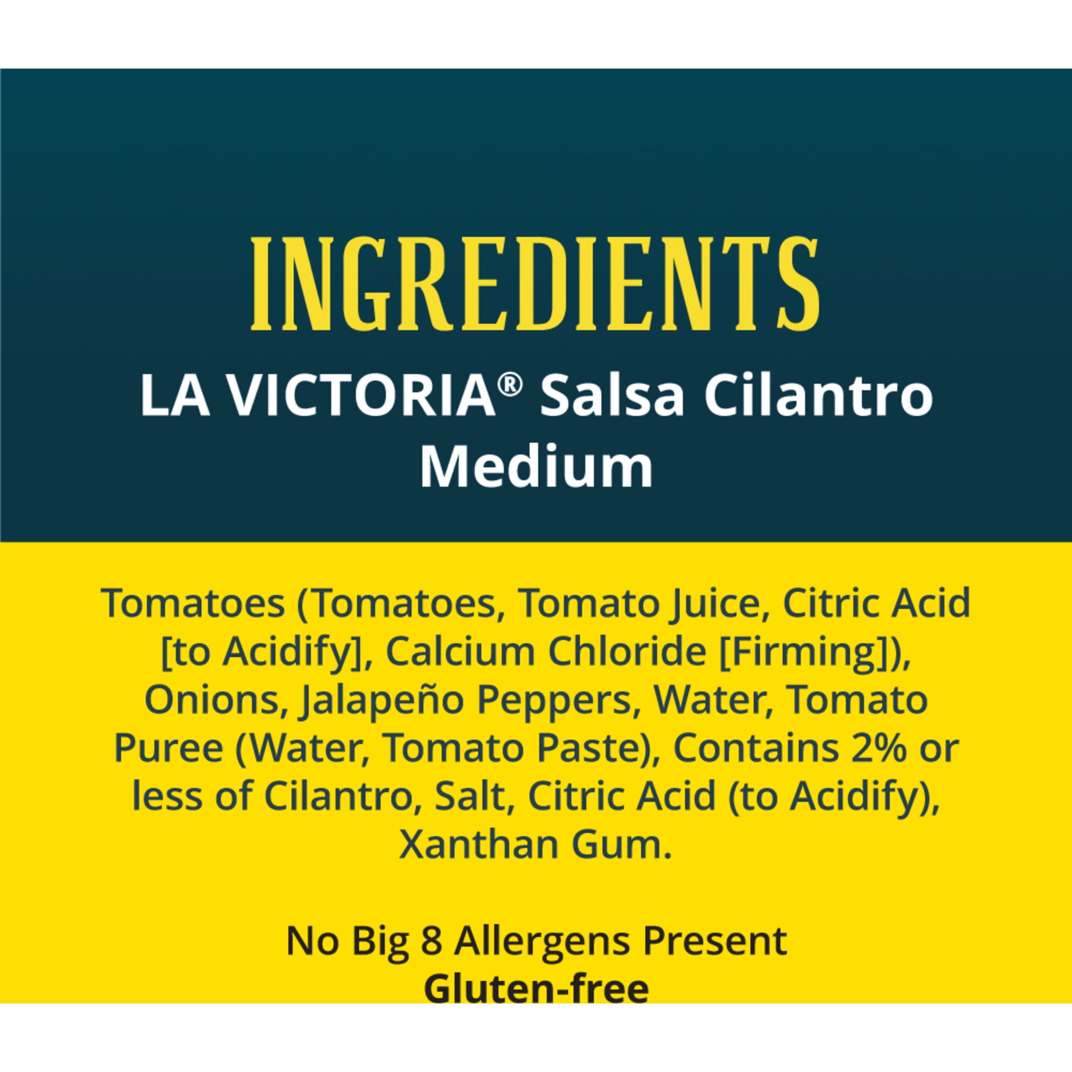 LA VICTORIA Medium Salsa Cilantro Mild, Shelf-Stable, 16 oz Glass Jar