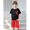 thumbnail image 3 of Arshiner Boys Drop Shoulder T-Shirt & Drawstring Waist Shorts Set Casual Summer Clothes, 3 of 6