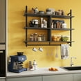 thumbnail image 6 of Bestier 41" Industrial Pipe Shelves Wall Mount, 3-Tier Floating Shelves for Kitchen Bedroom Bathroom in Charcoal, 6 of 10