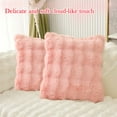 thumbnail image 4 of Eurhowing 2-Pack Bubble Faux Furry Throw Pillow Covers, 18x18 Inch Plush Shaggy Cushion Covers, Soft Fuzzy Fluffy Decorative Pillowcases for Couch Bed, Pink, 4 of 8