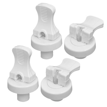 Plastic Champagne Stopper - Unique Bargains 4 Pcs White Plastic Sparkling Champagne Wine Bottle Pourer Stopper Sealer