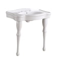 thumbnail image 2 of White Console Sink Combo - Basin, Two Spindle Legs w/Black 8" Faucet Bathroom Sink Tap| Renovators Supply, 2 of 4