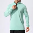thumbnail image 4 of OGLCCG Men's UPF 50+ Sun Shirts 1/4 Zip Zip Long Sleeve UPF 50+ Sun Protection Lightweight Quick Dry Golf Shirts Outdoor Running Rash Guard T-Shirts,M,Green, 4 of 6