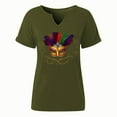 thumbnail image 6 of Craaazy Mardi Gras Shirts for Women Short Sleeve Casual Carnival Printed V-neck T-shirts Gifts, 6 of 6
