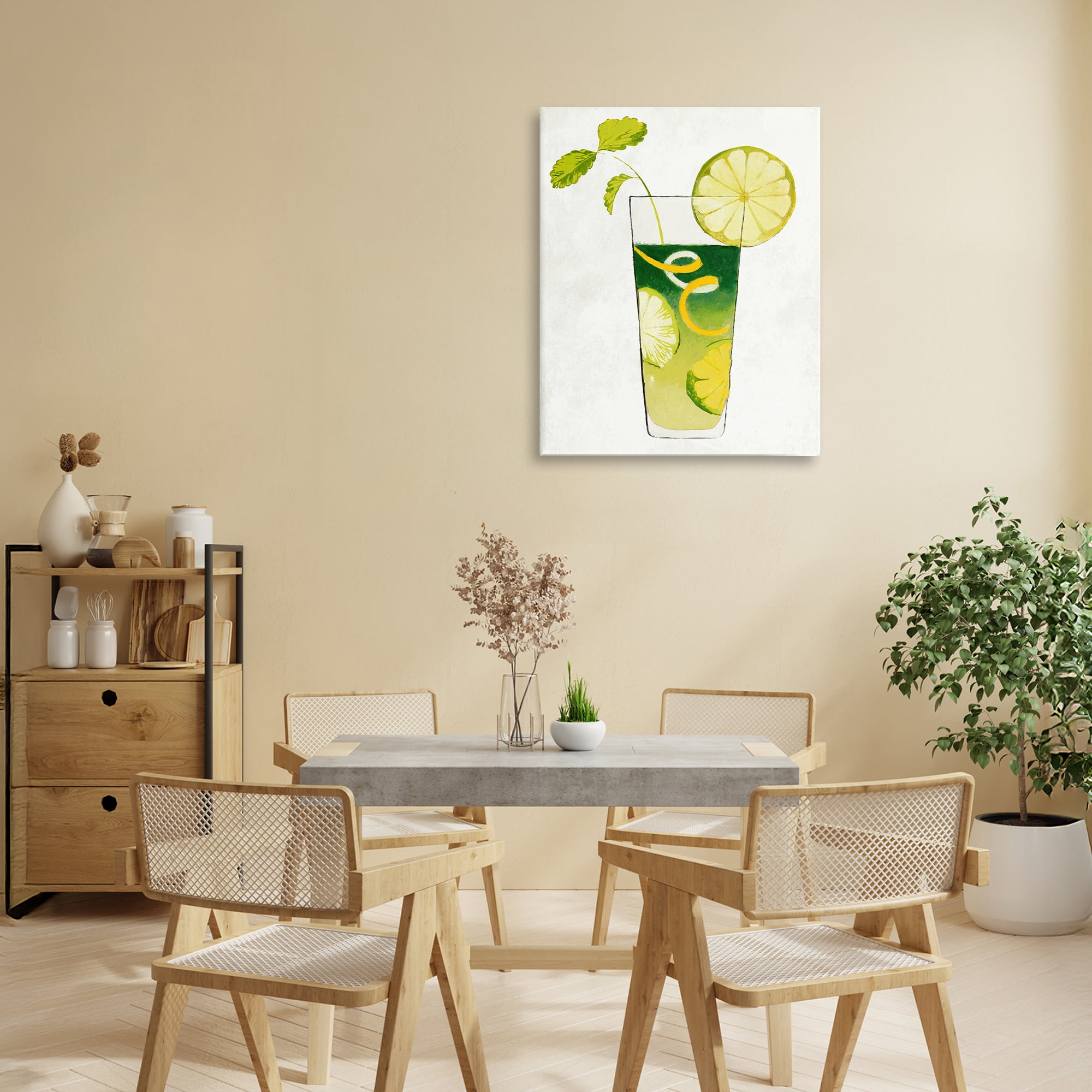 Stupell Industries Summer Cocktail Lime Mint Canvas Wall Art, design by Lorenzo Collective