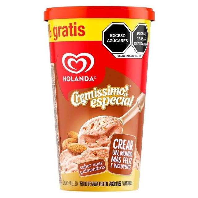 Helado Holanda Cremissimo nuez y almendras 1.3 l