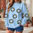 thumbnail image 6 of Jkety Christmas Plush Hoodies Womens Christmas Sweatshirts Pullover Tops Crewneck Long Sleeve Sweatshirt Xmas Holiday Blouse Sky Blue,S, 6 of 7