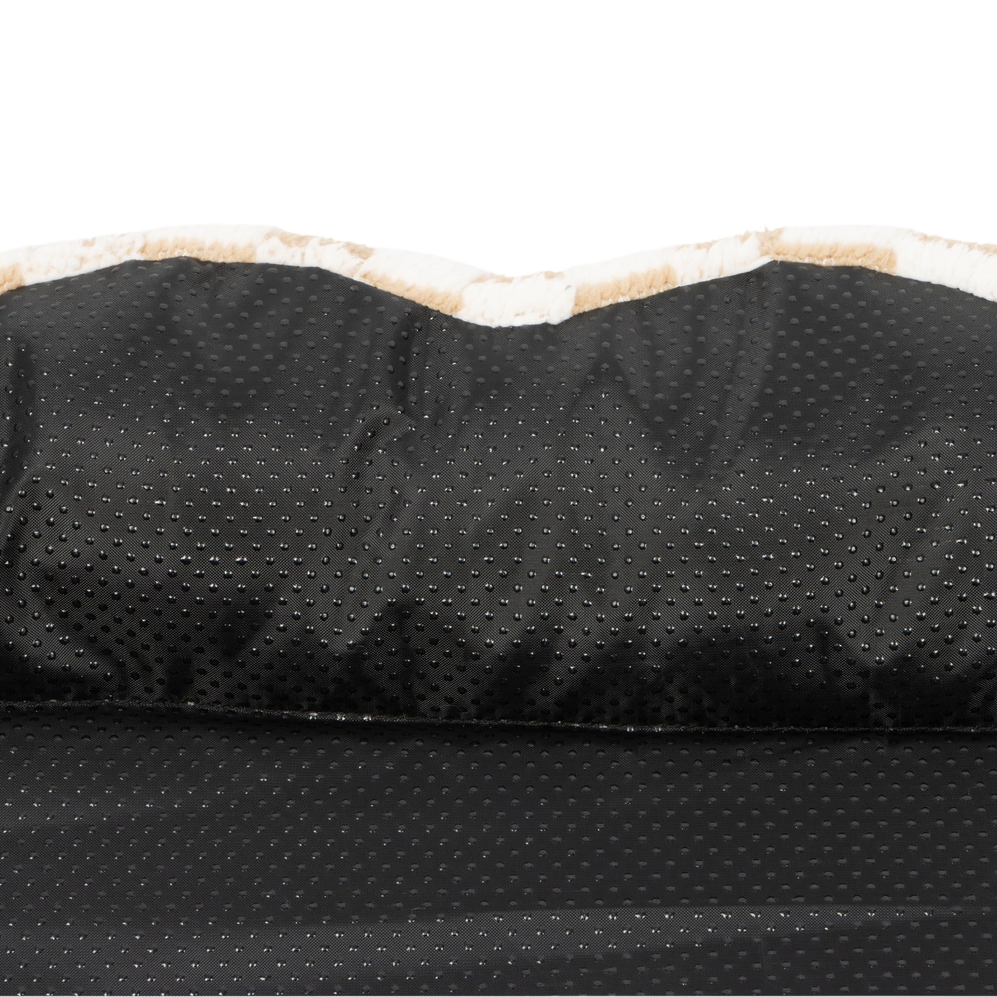 Oodles Checkered Sherpa Cloud Pet Bed, Tan, Medium, 30" L x 19" W