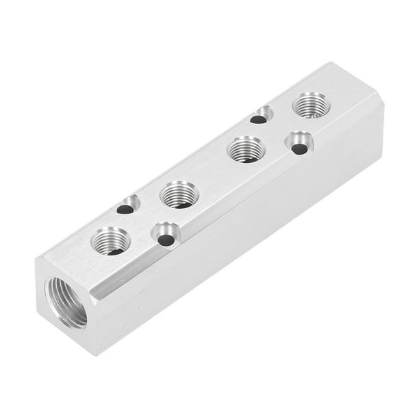Pneumatic Manifold Air Distribution Block, G1/2 Input G1/4 Output High Pressure Resistance
