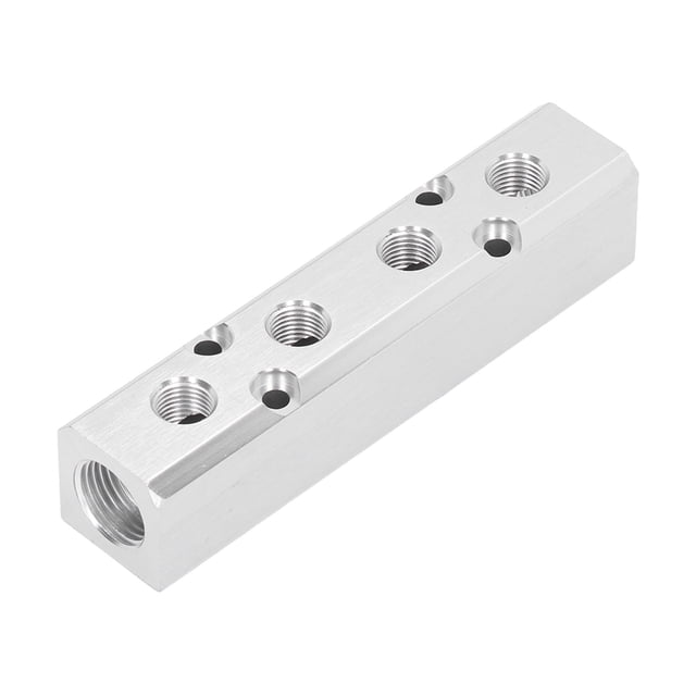 Acoplador de aire Conector rápido, Distribución de aire del colector neumático Distribución de aire del colector neumático Bloque de distribución de aire Divisor del colector Bloque de aluminio Acabado de lujo NikouMX herramienta