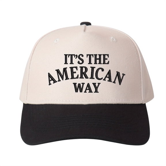 IT'S THE AMERICAN WAY Embroidered Patchwork Trucker Cap | Adjustable Unisex Snapback, USA Pride Essential
