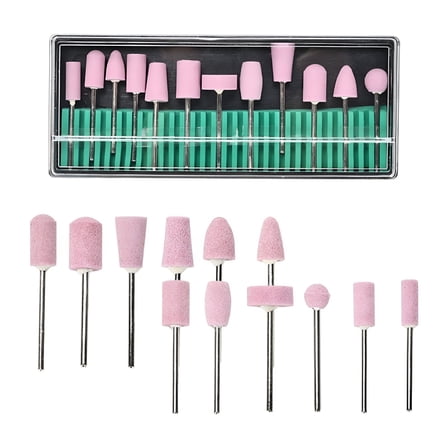 FACEGA Nail Drill Bits Set 3/32" Quartz Nail Drill Bits for Acrylic Gel Polish,Cuticle Efile Remover for Manicure Pedicure, nail bits for nail drill