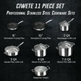 thumbnail image 6 of LTMATE 11-Piece Tri-Ply Stainless Steel Cookware Set, 6 of 8