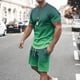 thumbnail image 2 of Mens Pantalones Casuales Cuello Redondo Impresión de Manga Corta Blusa Y Pantalones Cortos Traje, Pantalones de Traje para Hombres, 2 of 5