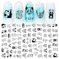 thumbnail image 2 of Black and White Flower Geometric Nail Sticker, 2 of 5