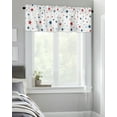 thumbnail image 4 of Independence Day Red Blue Star White Rod Pocket Valance Window Curtains,USA Flag Pentagram Kitchen Short Panel Valances Windows Treatment for Bedroom Laundry Room 54x18in, 4 of 7