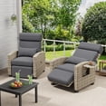 thumbnail image 6 of EastVita Outdoor Recliner Chair Rattan Patio Recliner with Air Pump Adjustable Backrest and Footrest 150 Lay Flat Wicker Lounge Recliner Patio Chair with Flip-Up Table and Removable Cushion - Brown, 6 of 7