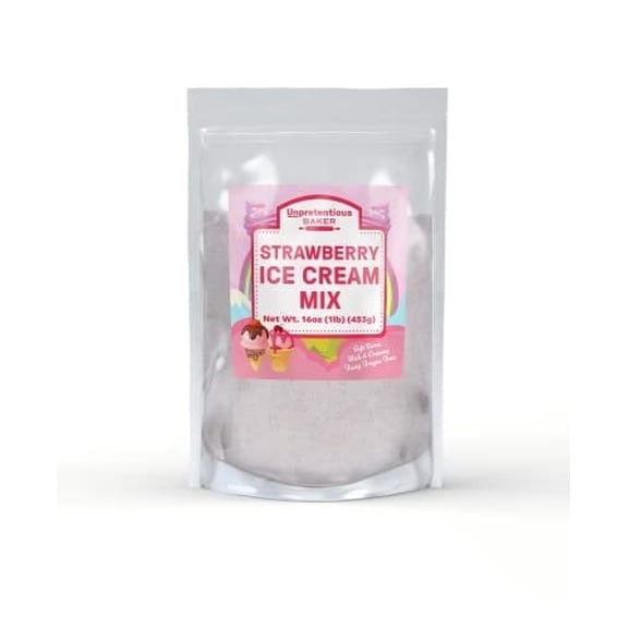 Unpretentious Strawberry Soft Serve Ice Cream Mix, 1lb, Rich & Creamy, Homemade Ice Cream, Single Serving