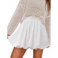 thumbnail image 3 of Women Summer Boho High Waisted Ruffled Cute Casual Dressy Mini Skorts White M, 3 of 7