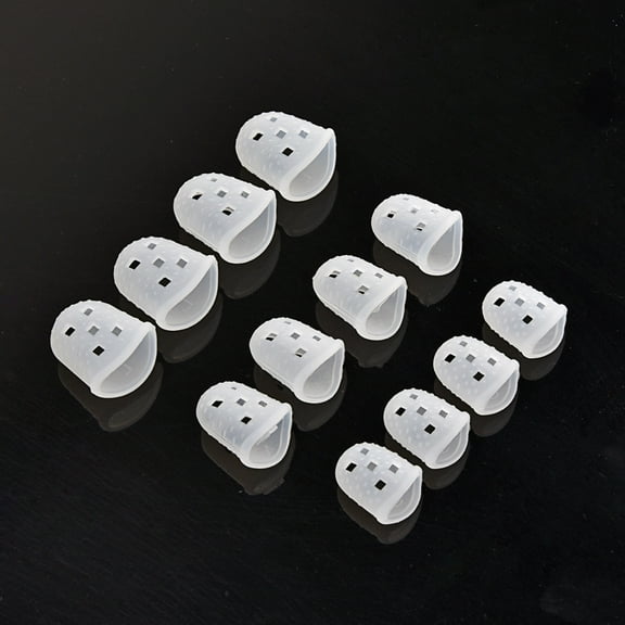 FRCOLOR 9pcs Guitar Fingertip Protectors Silicone Finger Guards for Ukulele Electric Guitar